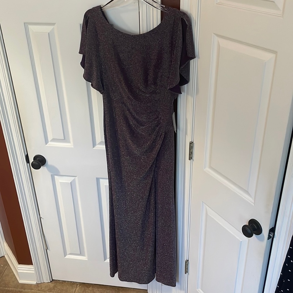 Alex Evenings long flutter sleeve dress